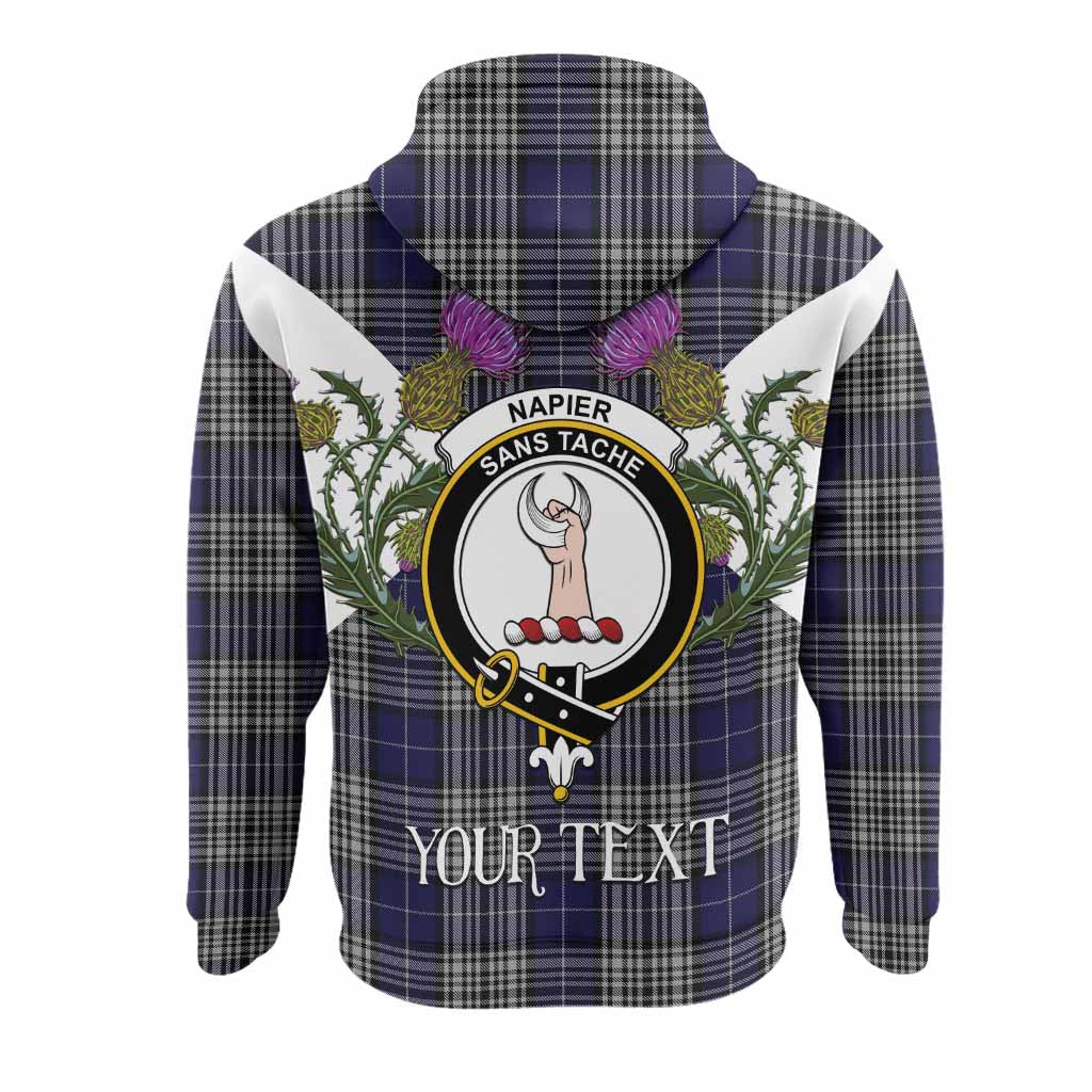 Napier Tartan Family Crest Hoodie Scottish Burns Night Thistle Floral