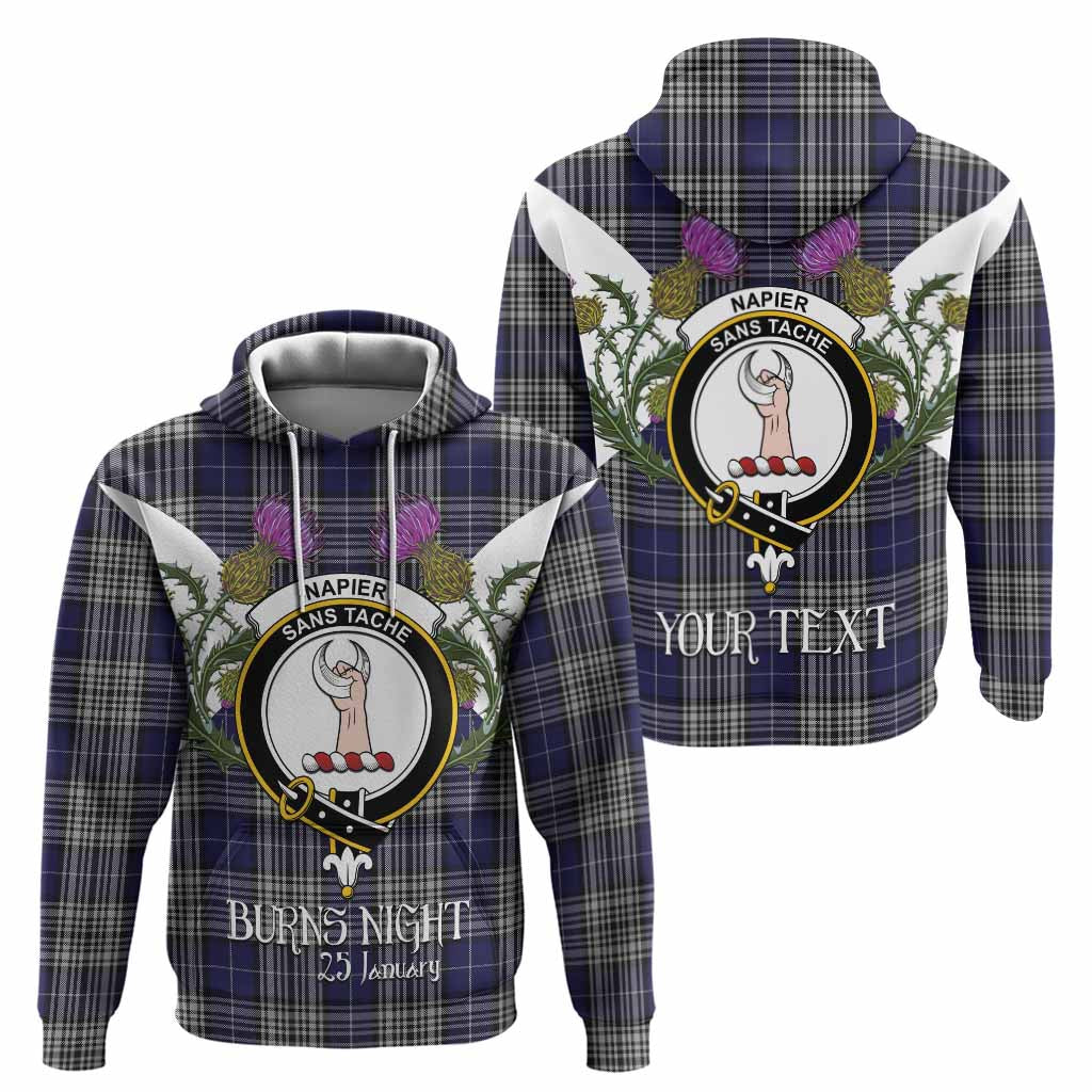 Napier Tartan Family Crest Hoodie Scottish Burns Night Thistle Floral