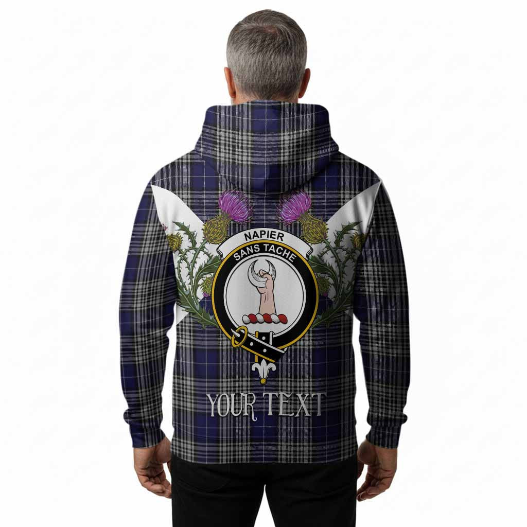 Napier Tartan Family Crest Hoodie Scottish Burns Night Thistle Floral