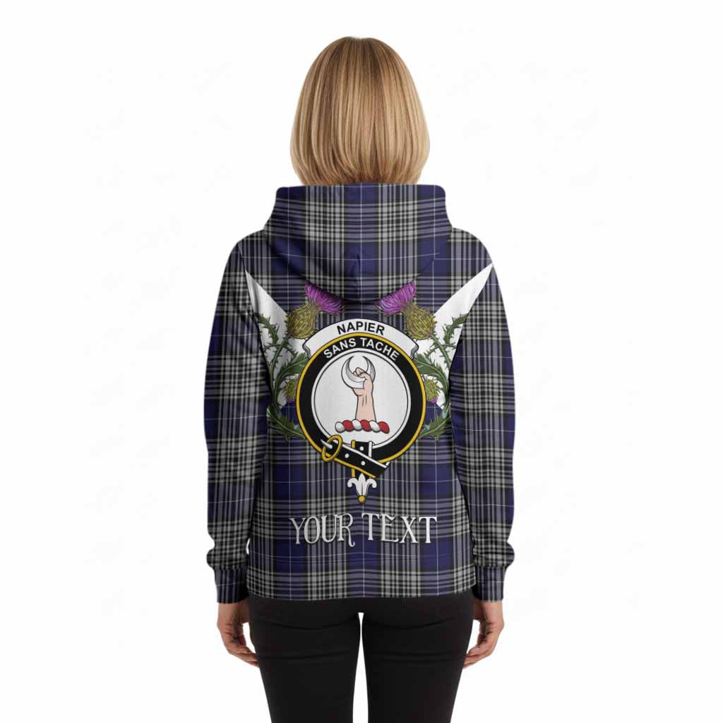 Napier Tartan Family Crest Hoodie Scottish Burns Night Thistle Floral