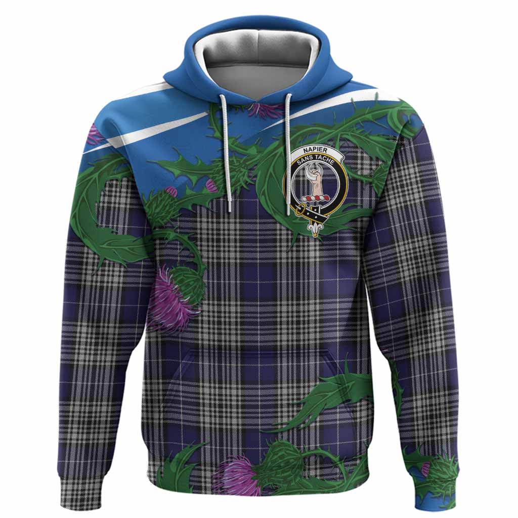 Napier Tartan Family Crest Hoodie Thistle in Minimalism