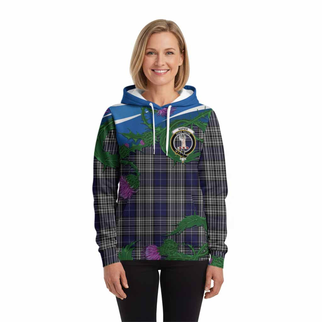 Napier Tartan Family Crest Hoodie Thistle in Minimalism