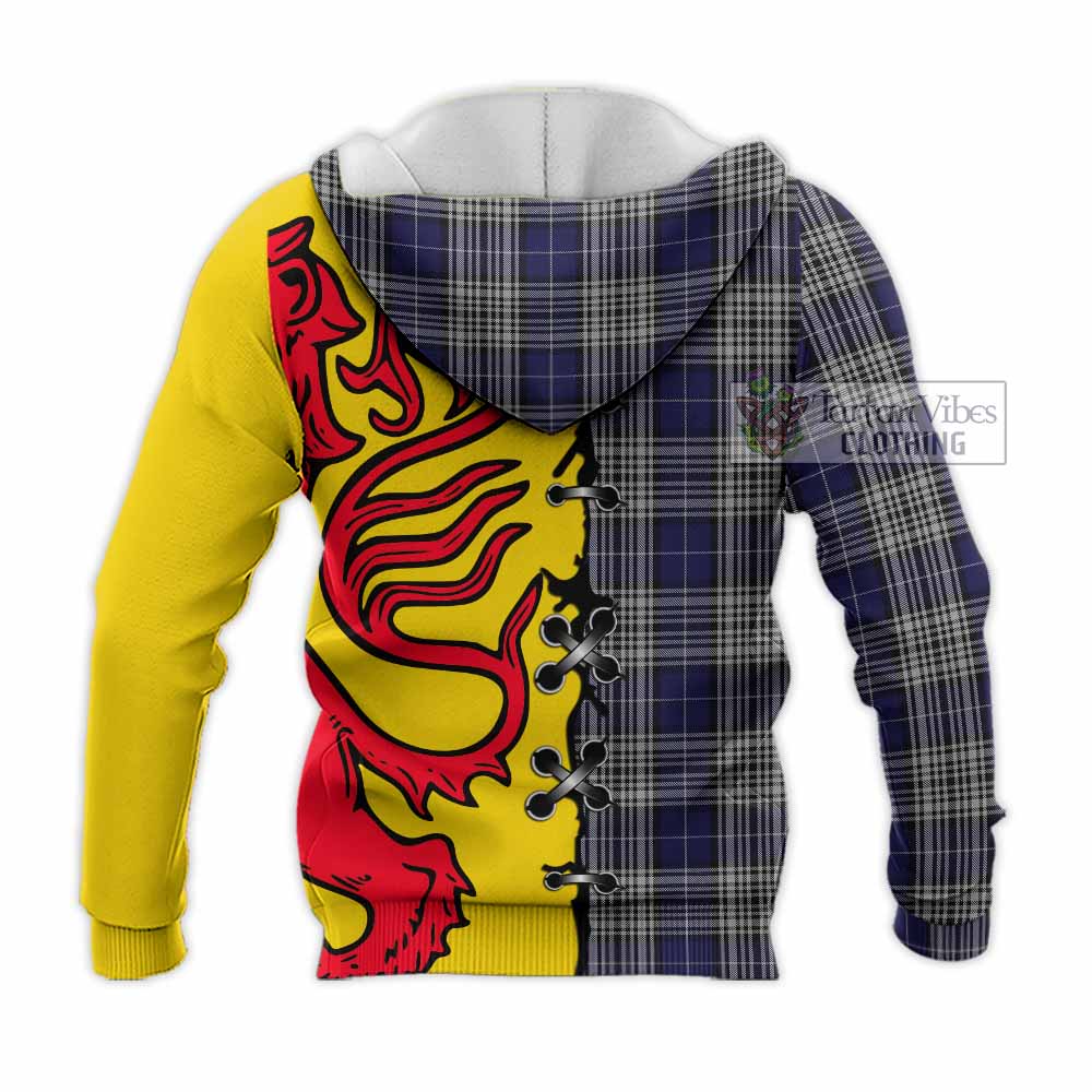 Napier Tartan Family Crest Knitted Hoodie Lion Rampant Honor - Tartan Vibes Clothing