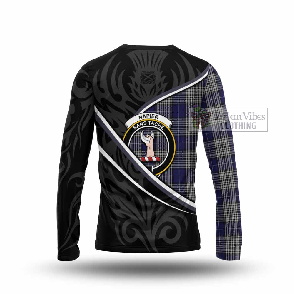 Napier Tartan Family Crest Long Sleeve T-Shirt Celtic Scottish Thistle Floral - Tartan Vibes Clothing
