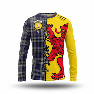 Napier Tartan Family Crest Long Sleeve T-Shirt Lion Rampant Honor - Tartan Vibes Clothing