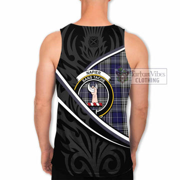Napier Tartan Family Crest Men Tank Top Celtic Scottish Thistle Floral