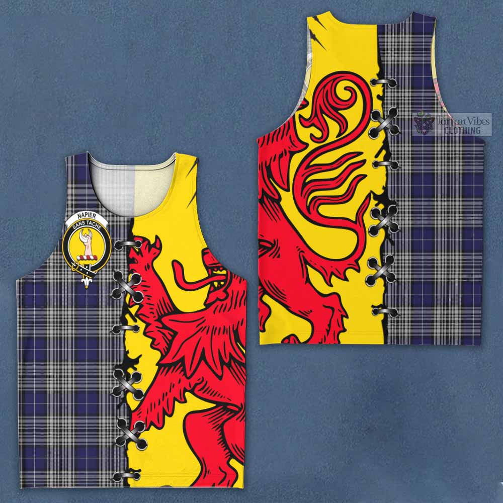 Napier Tartan Family Crest Men Tank Top Lion Rampant Honor - Tartan Vibes Clothing