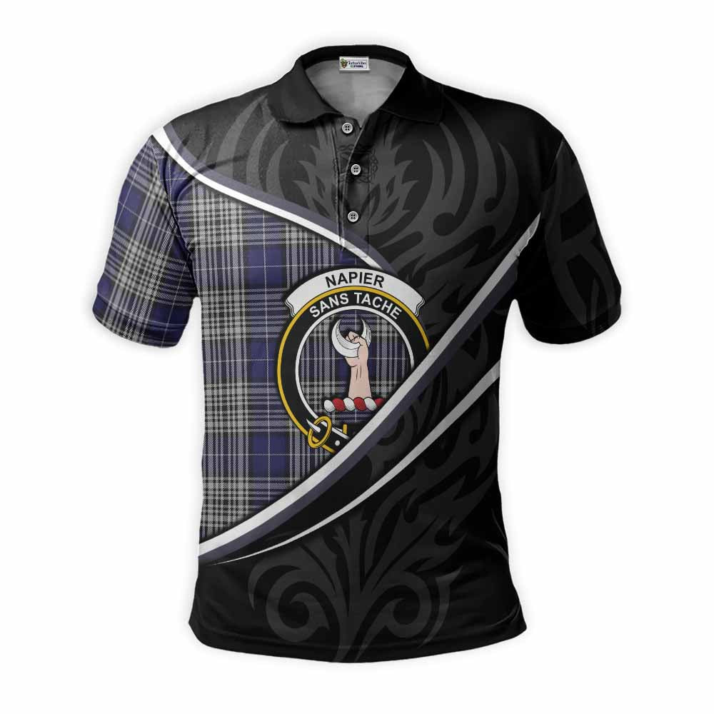 Napier Tartan Family Crest Polo Shirt Celtic Scottish Thistle Floral - Tartan Vibes Clothing