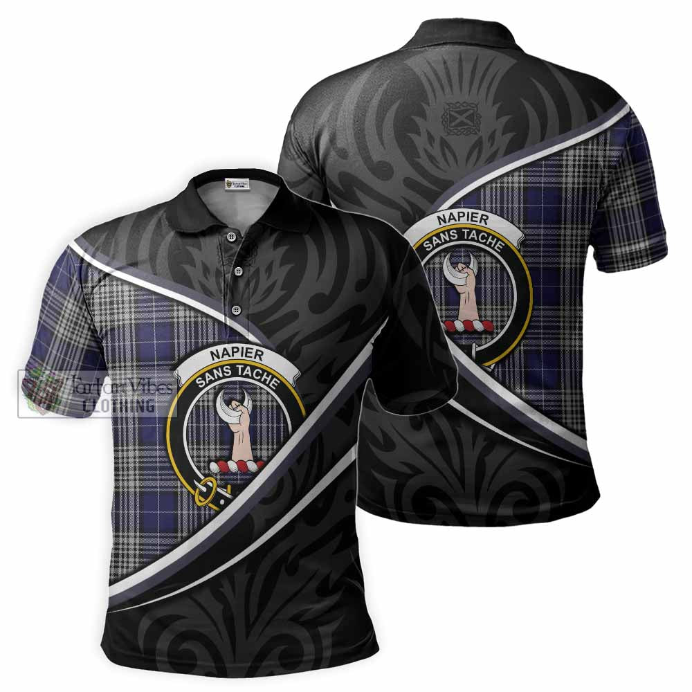 Napier Tartan Family Crest Polo Shirt Celtic Scottish Thistle Floral - Tartan Vibes Clothing