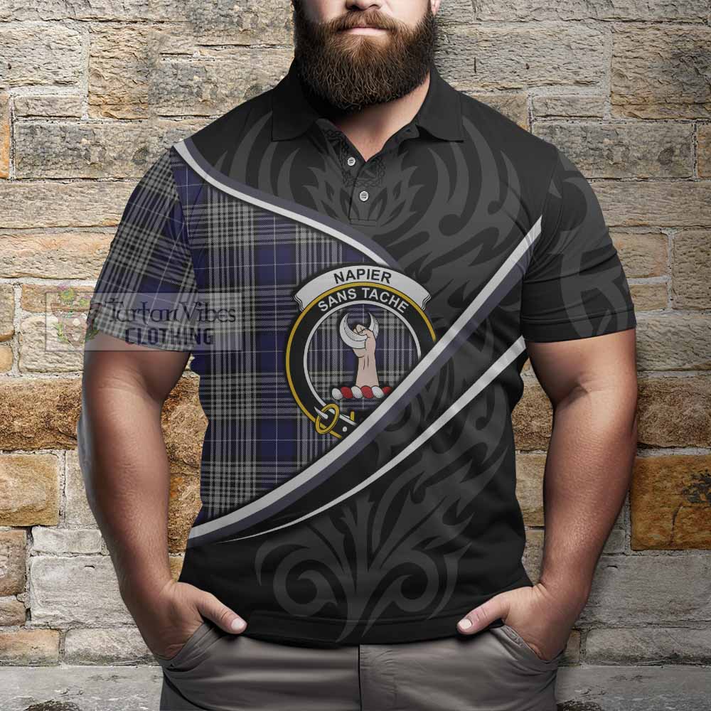 Napier Tartan Family Crest Polo Shirt Celtic Scottish Thistle Floral - Tartan Vibes Clothing