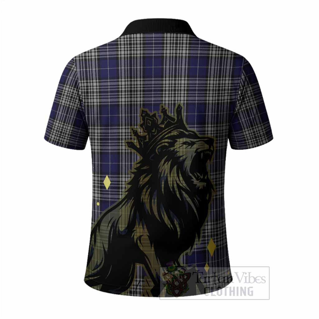 Napier Tartan Family Crest Polo Shirt Crowned Lion Roaring
