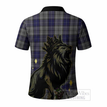 Napier Tartan Family Crest Polo Shirt Crowned Lion Roaring