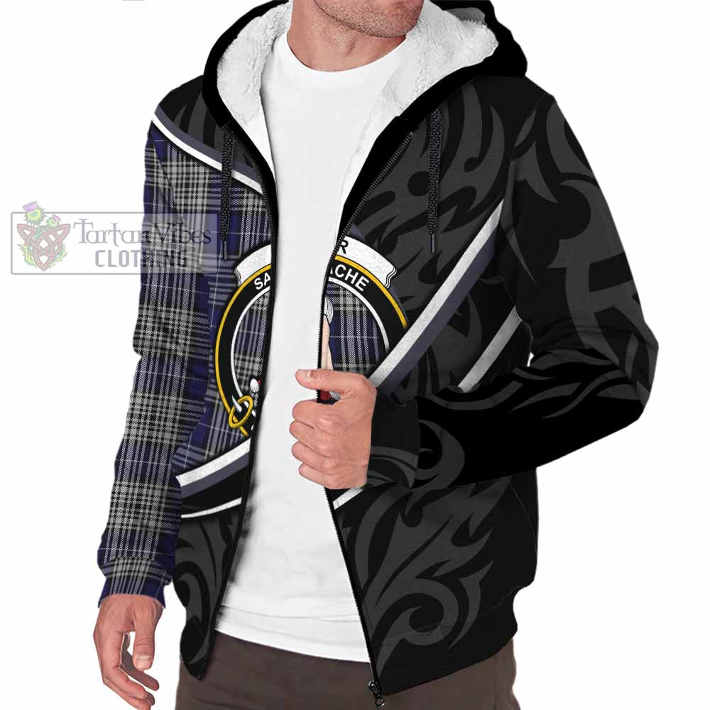 Napier Tartan Family Crest Sherpa Hoodie Celtic Scottish Thistle Floral - Tartan Vibes Clothing