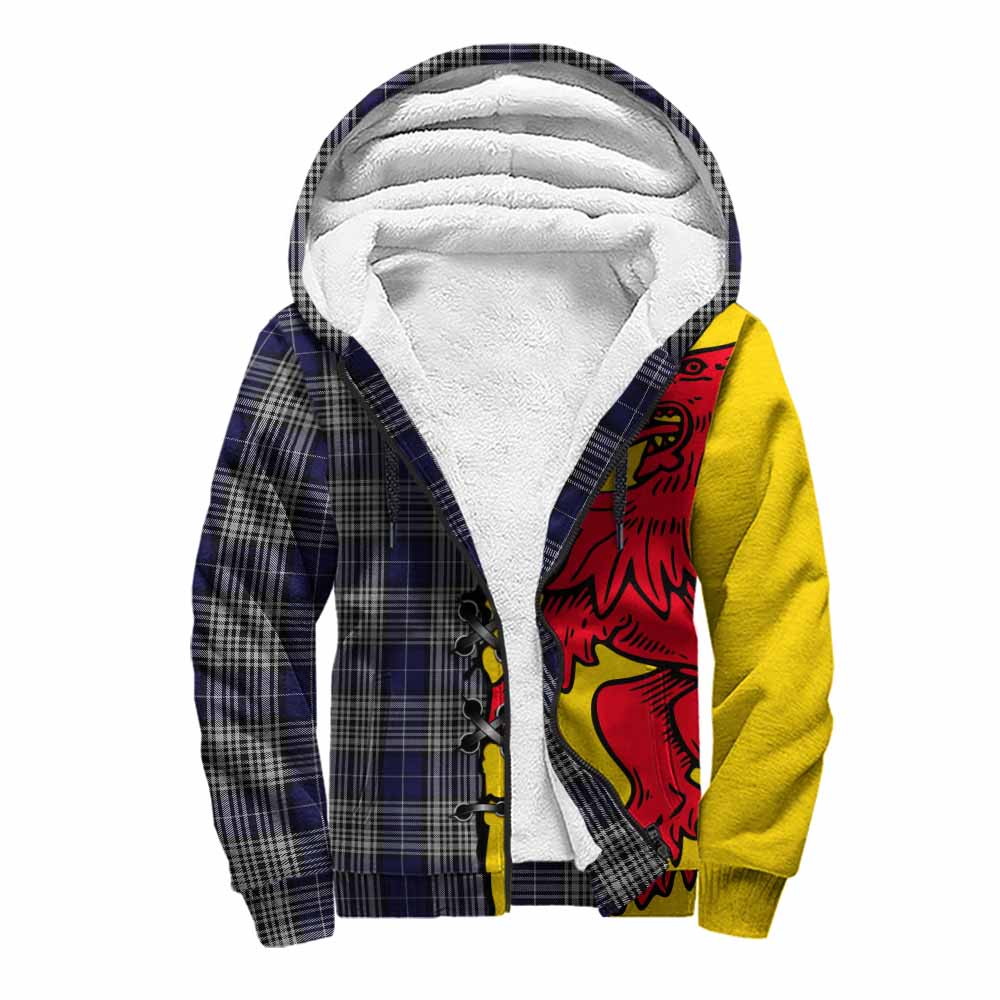 Napier Tartan Family Crest Sherpa Hoodie Lion Rampant Honor - Tartan Vibes Clothing