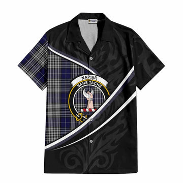 Napier Tartan Family Crest Hawaiian Shirt Celtic Scottish Thistle Floral