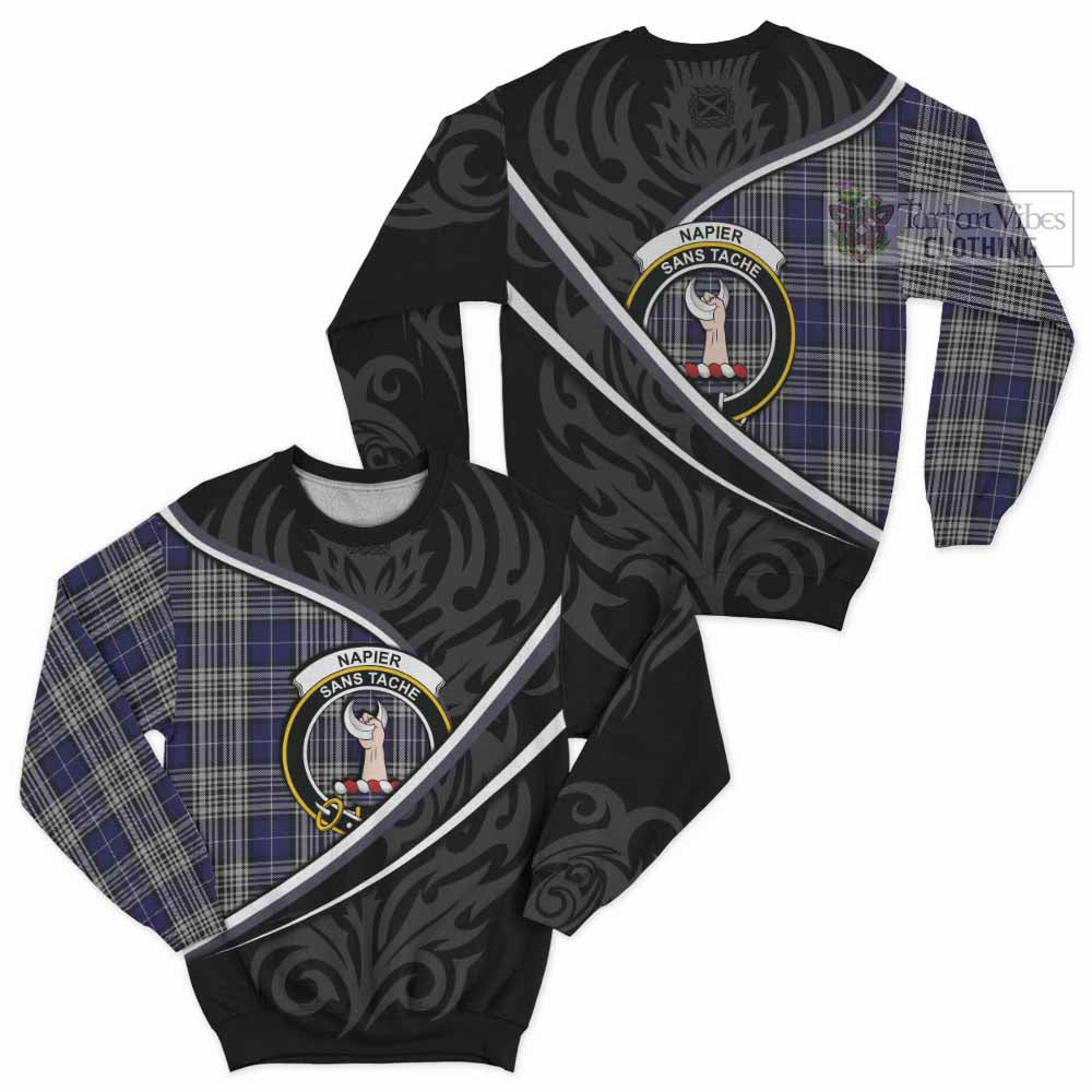 Napier Tartan Family Crest Sweatshirt Celtic Scottish Thistle Floral - Tartan Vibes Clothing