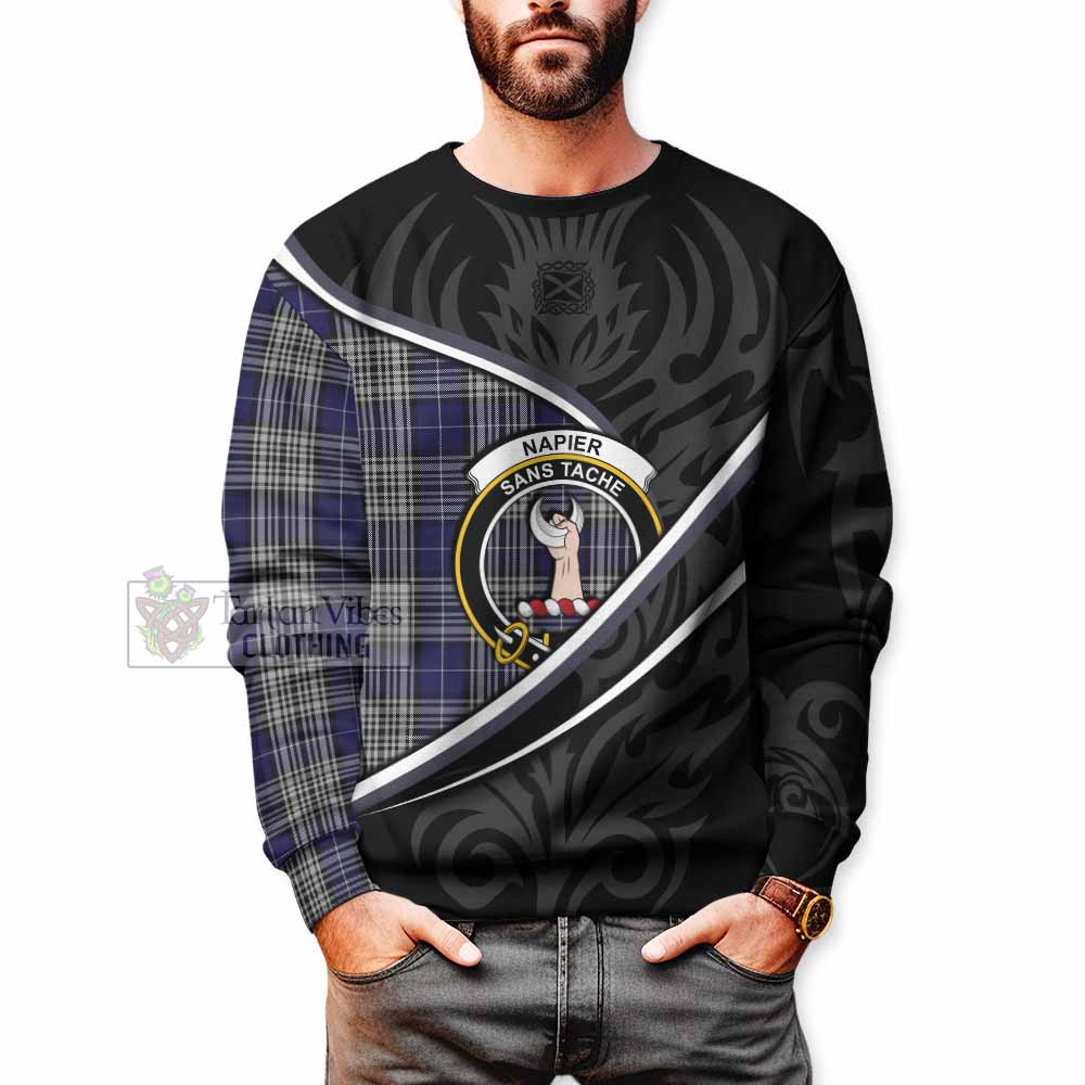 Napier Tartan Family Crest Sweatshirt Celtic Scottish Thistle Floral - Tartan Vibes Clothing