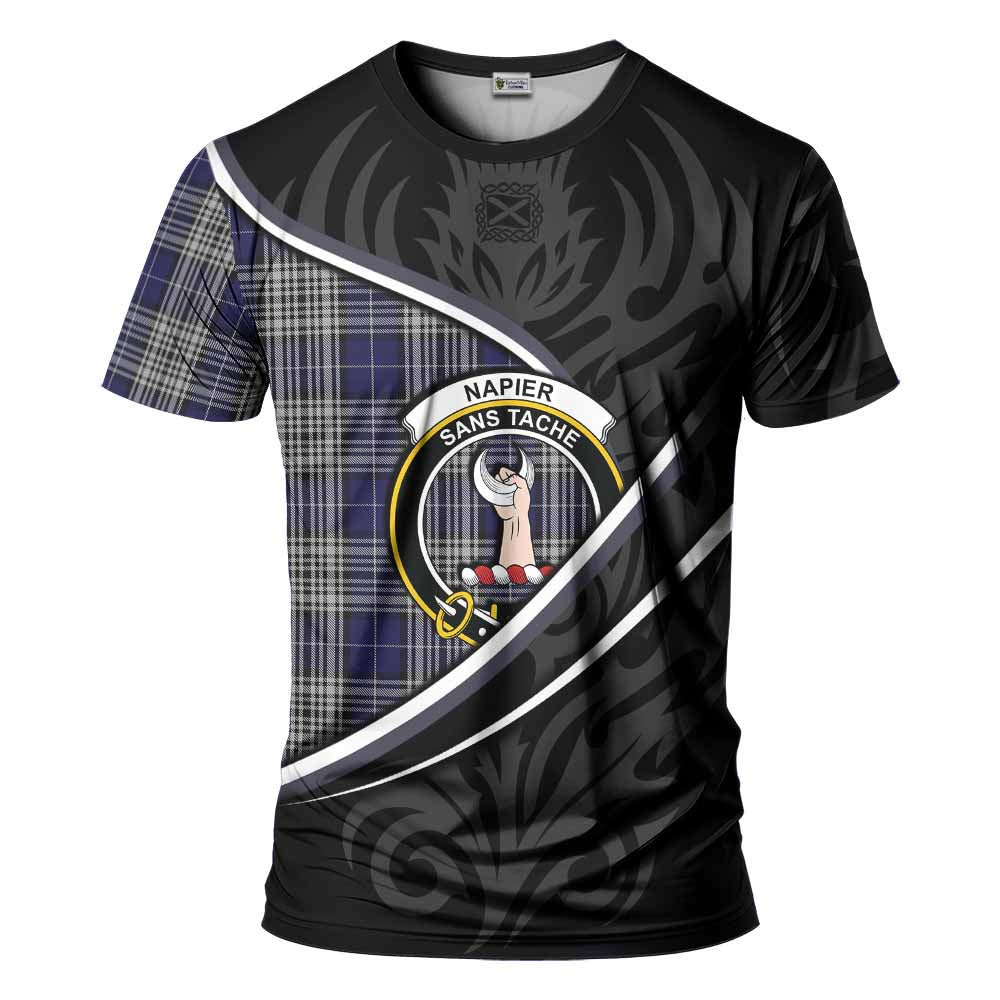 Napier Tartan Family Crest T-shirt Celtic Scottish Thistle Floral - Tartan Vibes Clothing