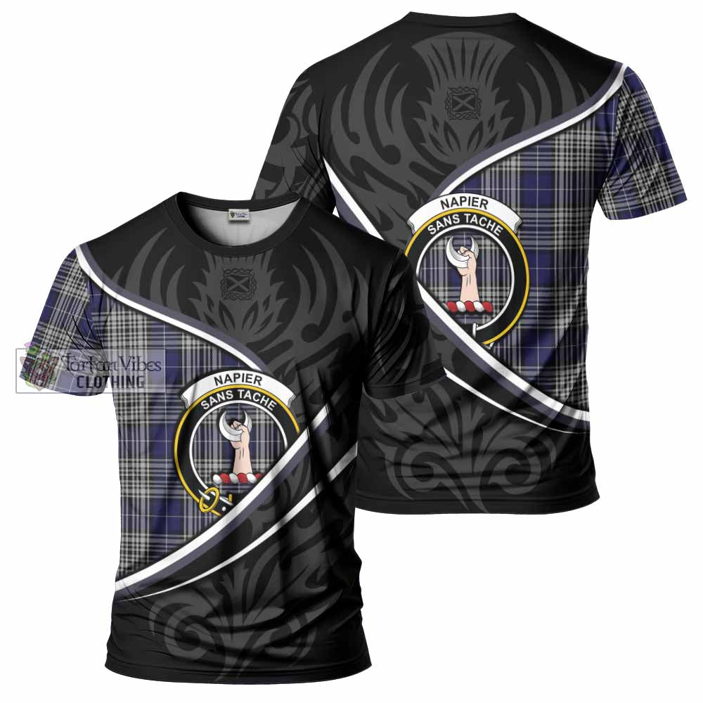 Napier Tartan Family Crest T-shirt Celtic Scottish Thistle Floral - Tartan Vibes Clothing