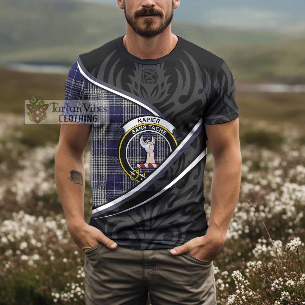 Napier Tartan Family Crest T-shirt Celtic Scottish Thistle Floral - Tartan Vibes Clothing