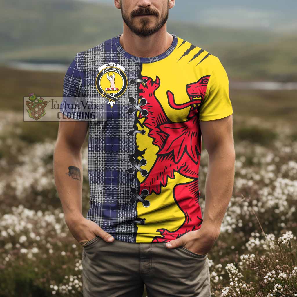 Napier Tartan Family Crest T-shirt Lion Rampant Honor - Tartan Vibes Clothing