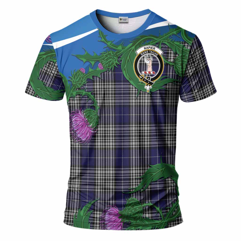 Napier Tartan Family Crest T-Shirt Thistle in Minimalism