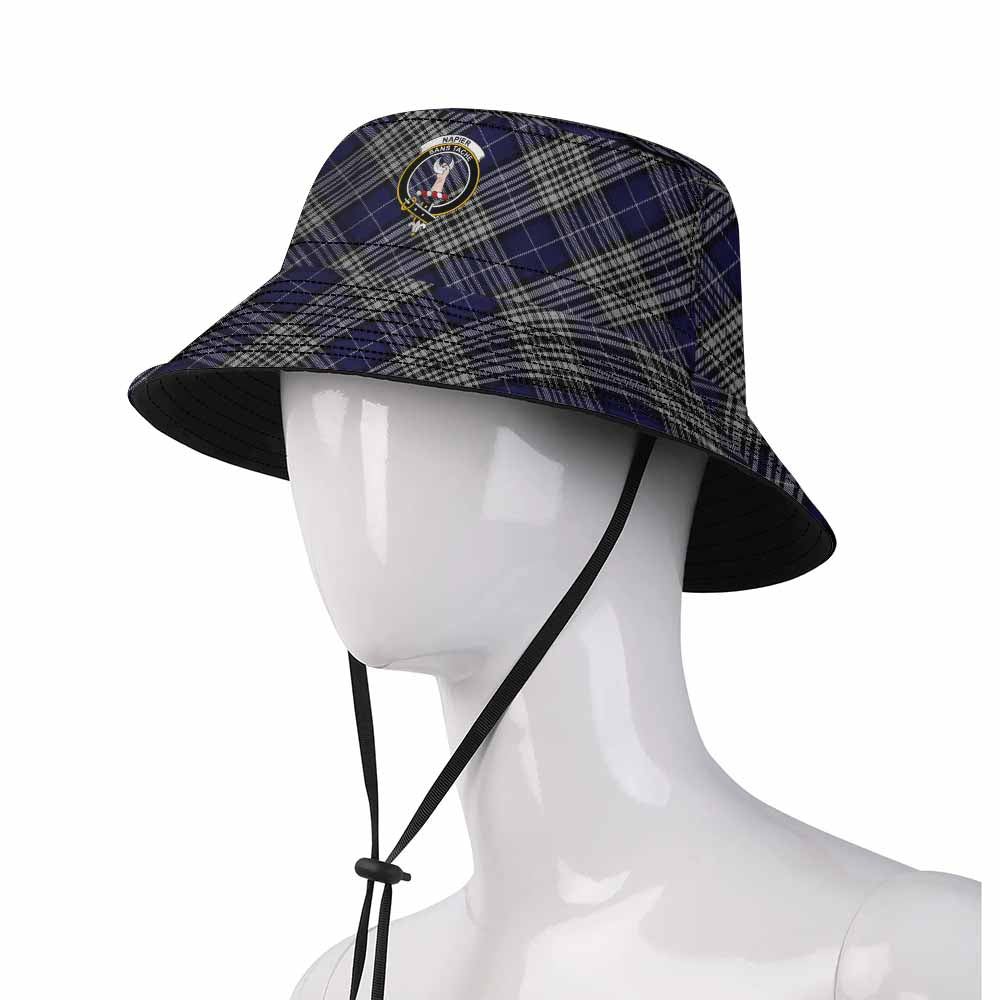 Napier Tartan Fishing Hat with Family Crest