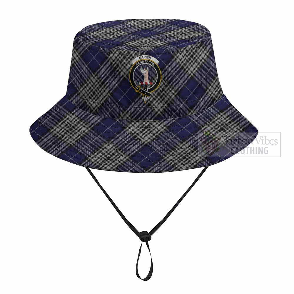 Napier Tartan Fishing Hat with Family Crest
