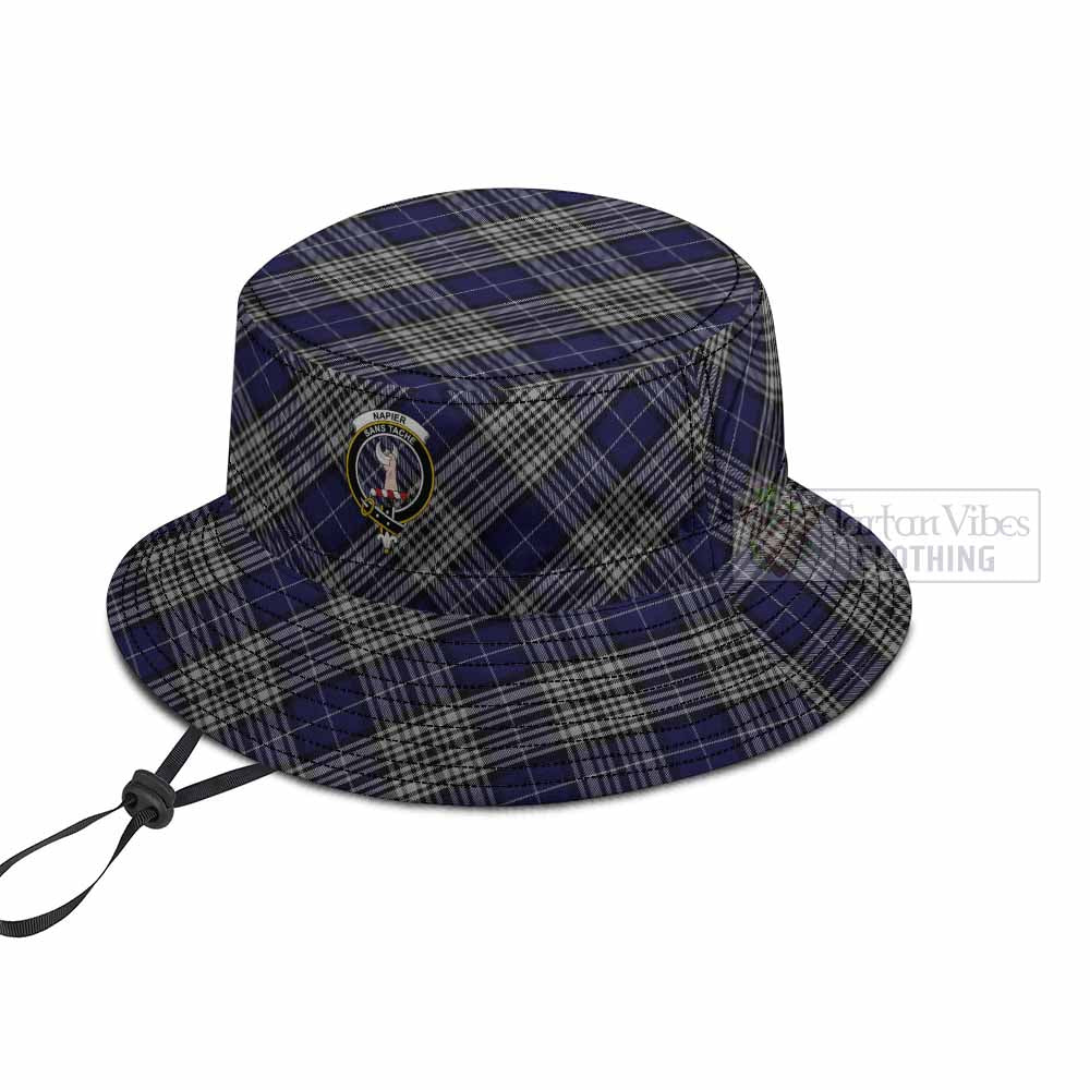 Napier Tartan Fishing Hat with Family Crest
