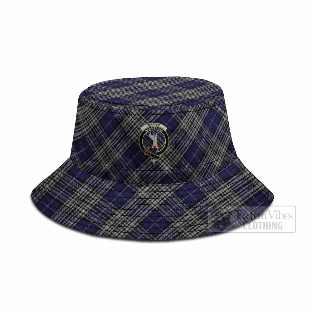 Napier Tartan Fishing Hat with Family Crest