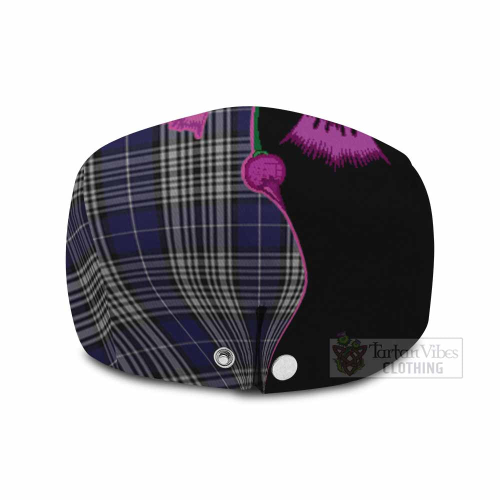 Napier Tartan Flat Cap, Jeff Cap Traditional Scottish Thistle