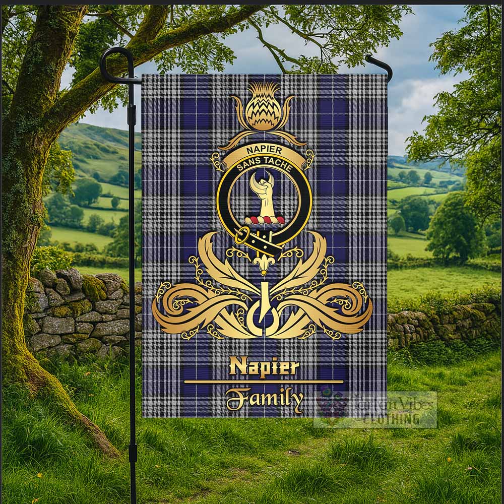 Napier Tartan Garden Flag with Highland Thistle Cherish Family Crest Style - Tartan Vibes Clothing