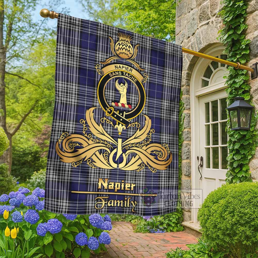 Napier Tartan Garden Flag with Highland Thistle Cherish Family Crest Style - Tartan Vibes Clothing