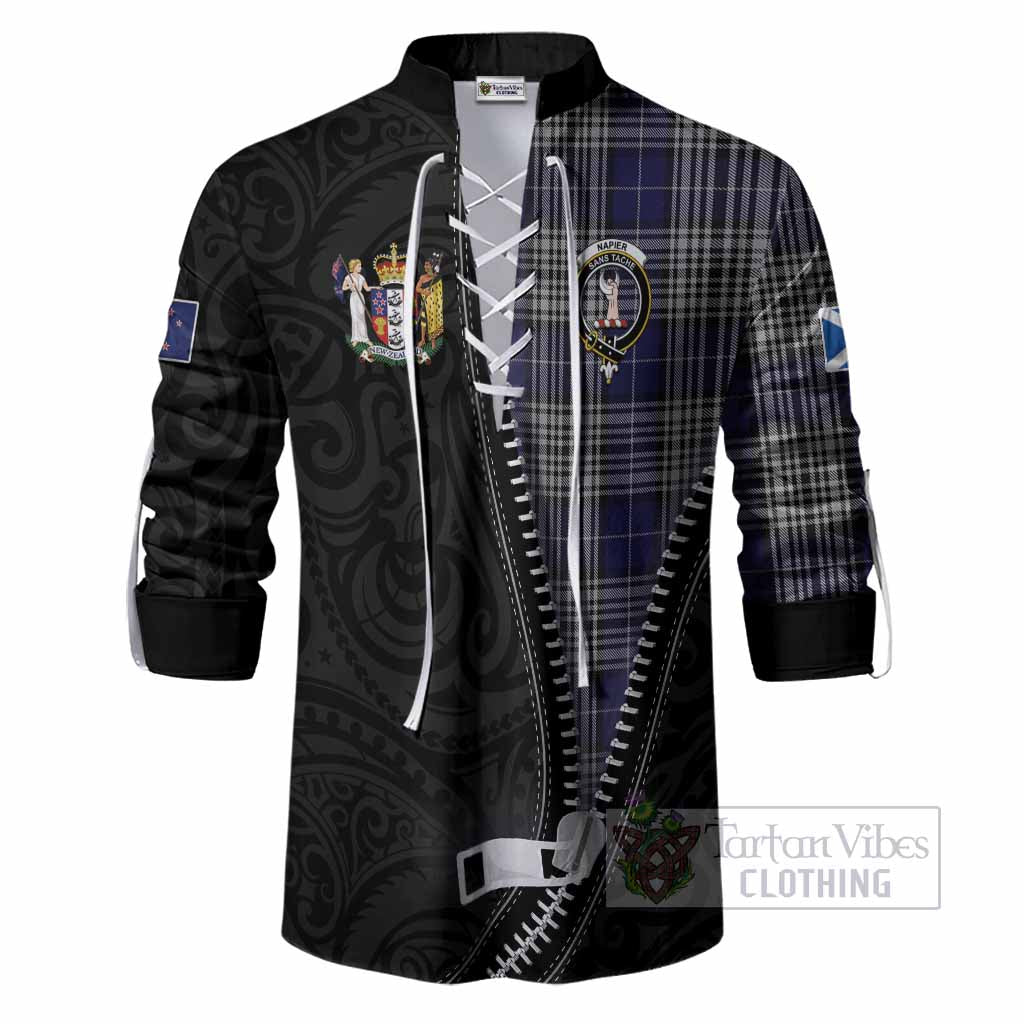 Napier Tartan Ghillie Shirt New Zealand Pattern Unique Zipper Stylized