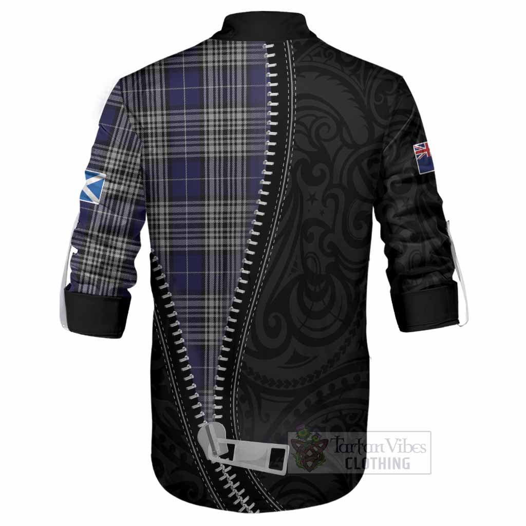 Napier Tartan Ghillie Shirt New Zealand Pattern Unique Zipper Stylized