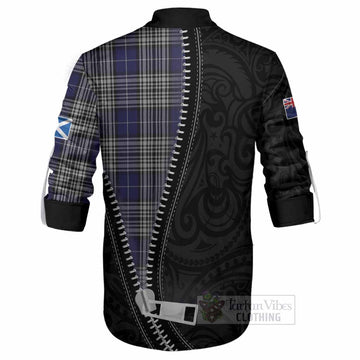 Napier Tartan Ghillie Shirt New Zealand Pattern Unique Zipper Stylized