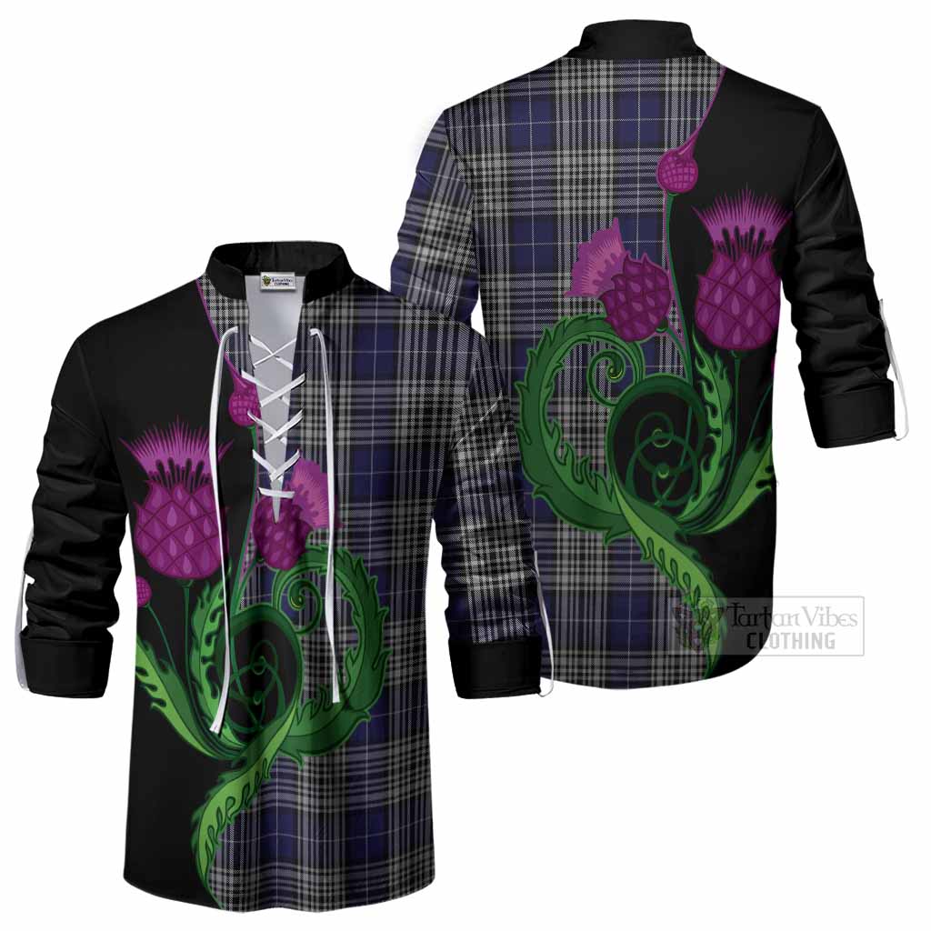 Napier Tartan Ghillie Shirt Traditional Scottish Thistle