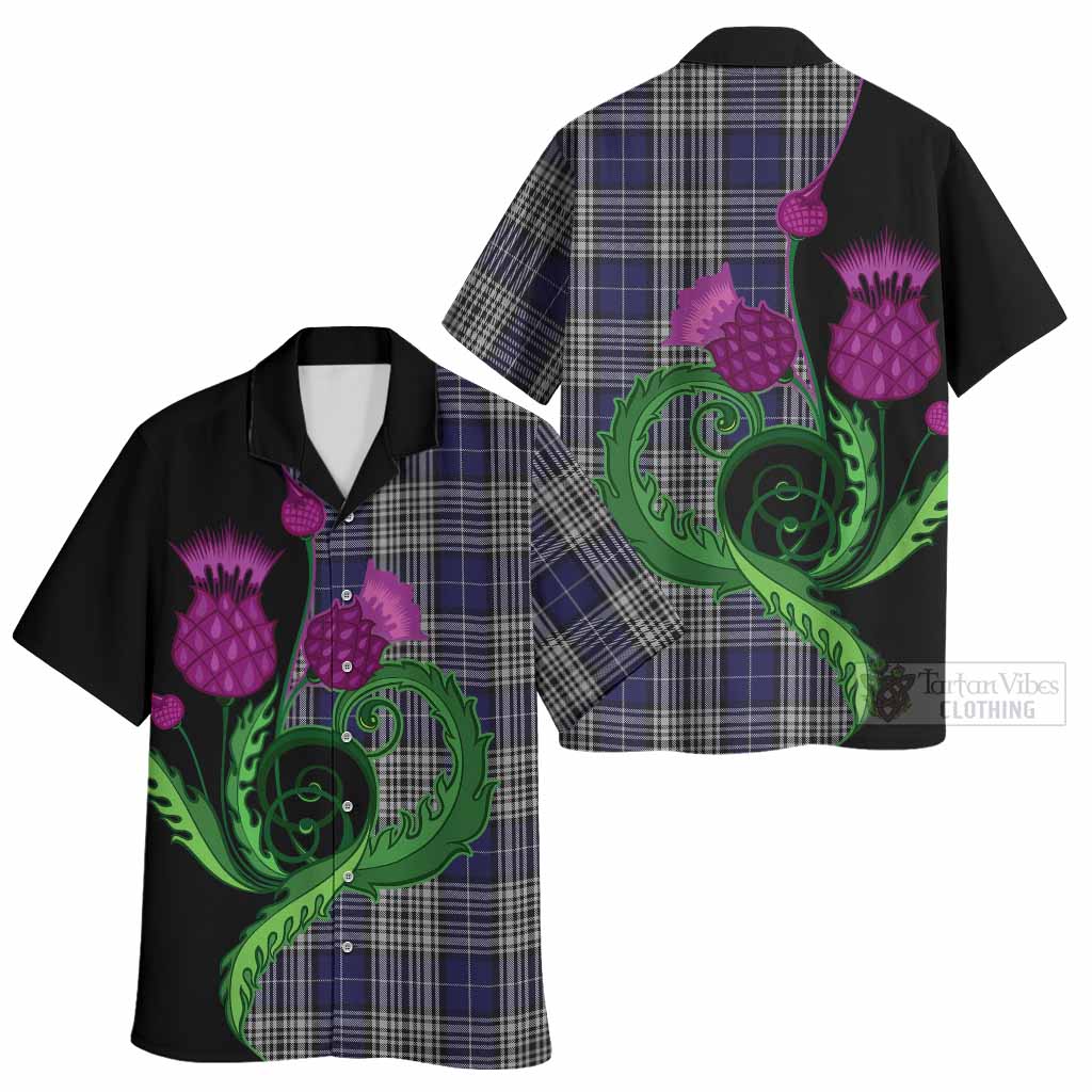 Napier Tartan Hawaiian Shirt Traditional Scottish Thistle