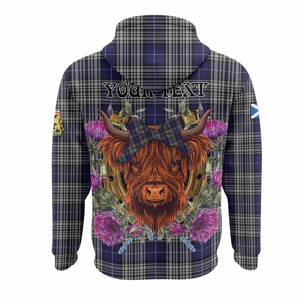 Napier Tartan Hoodie Scottish Thistle Heilan Coo