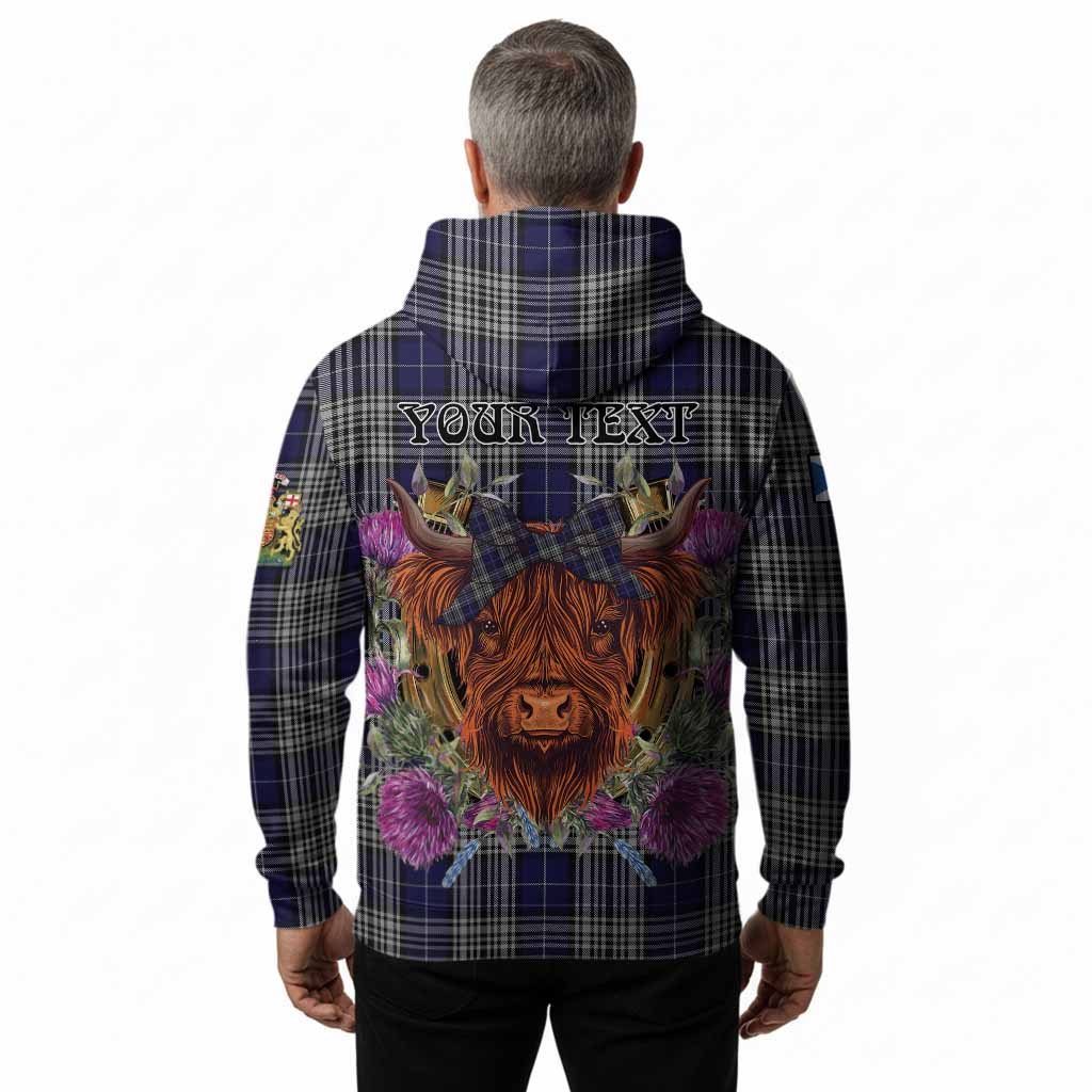 Napier Tartan Hoodie Scottish Thistle Heilan Coo