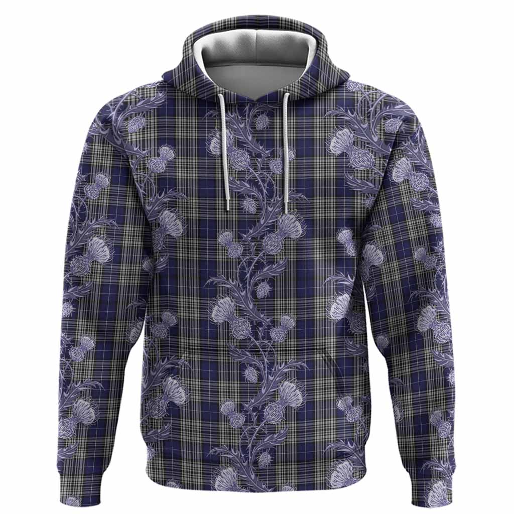 Napier Tartan Hoodie Seamless Scottish Thistle Flowers
