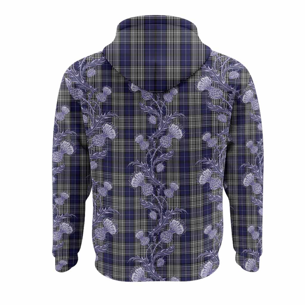 Napier Tartan Hoodie Seamless Scottish Thistle Flowers