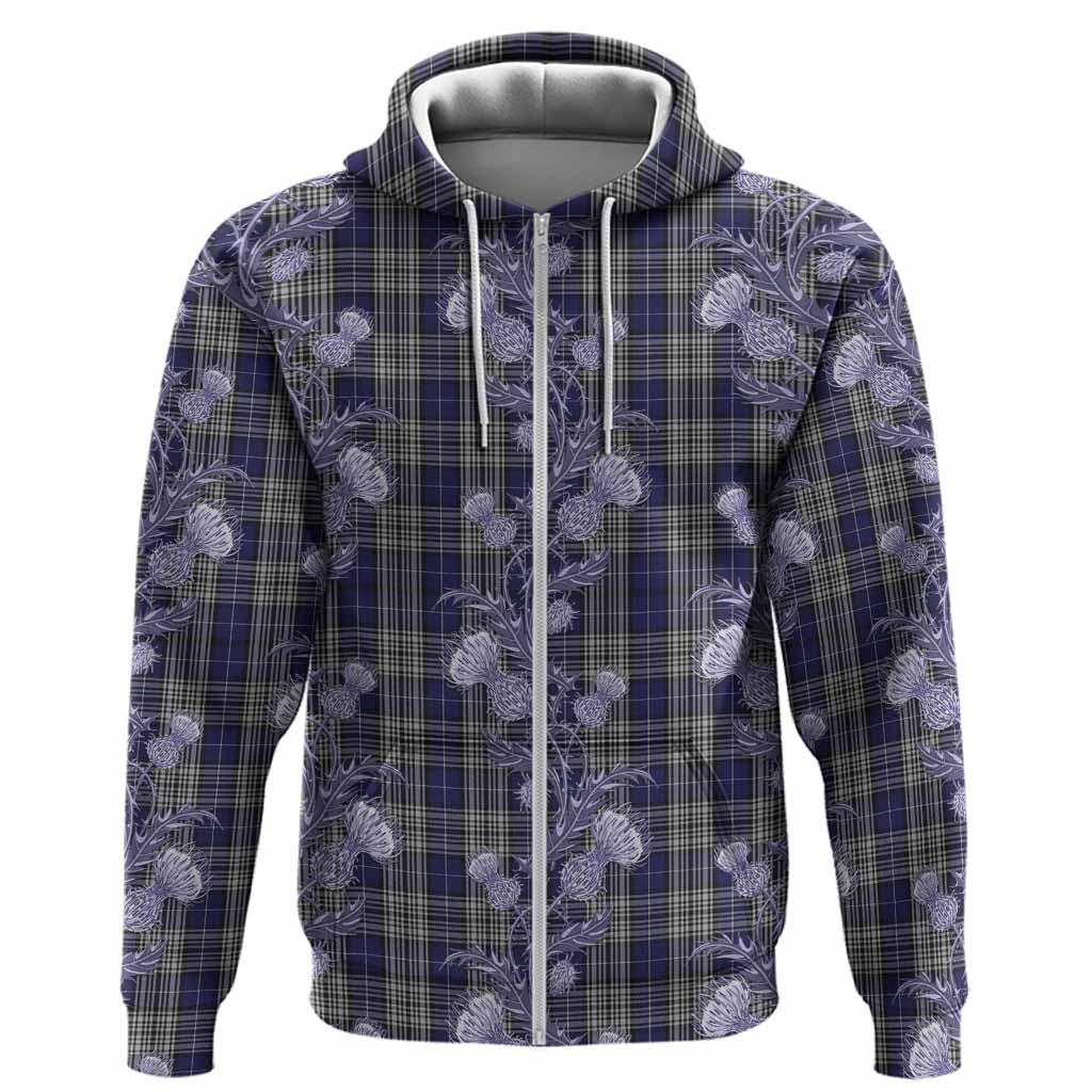 Napier Tartan Hoodie Seamless Scottish Thistle Flowers