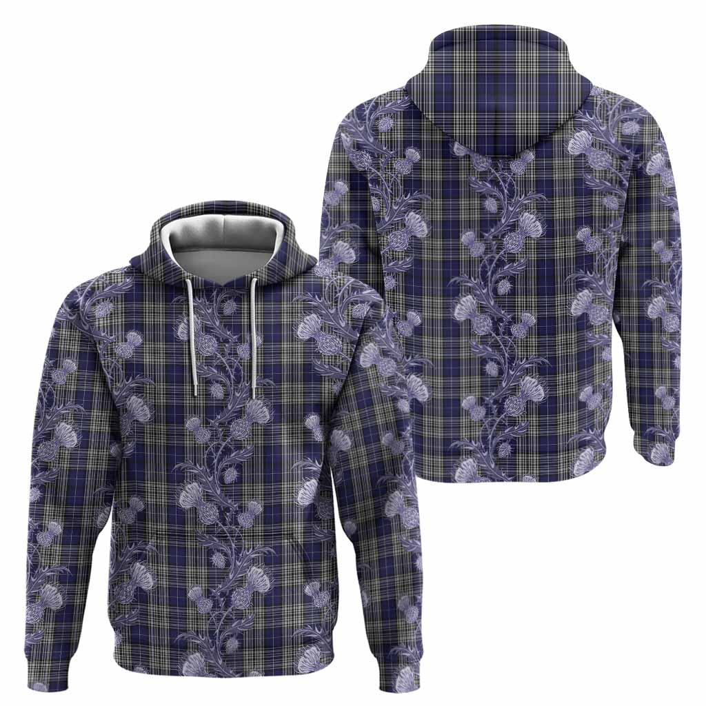 Napier Tartan Hoodie Seamless Scottish Thistle Flowers
