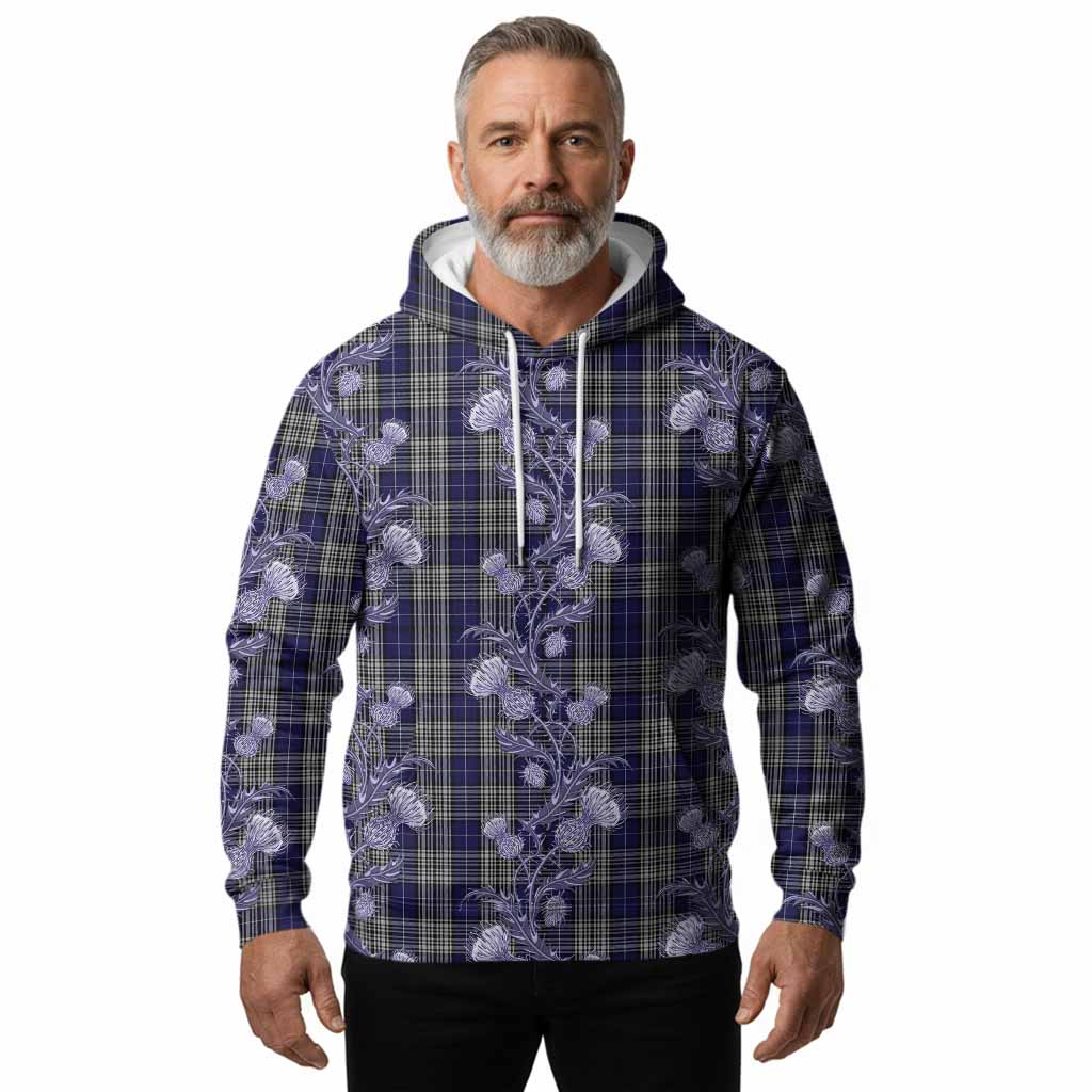 Napier Tartan Hoodie Seamless Scottish Thistle Flowers