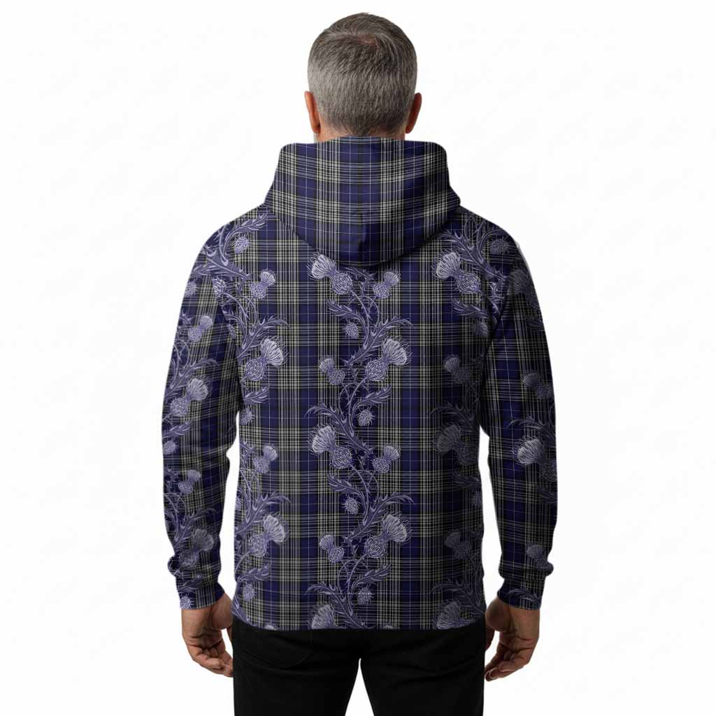 Napier Tartan Hoodie Seamless Scottish Thistle Flowers