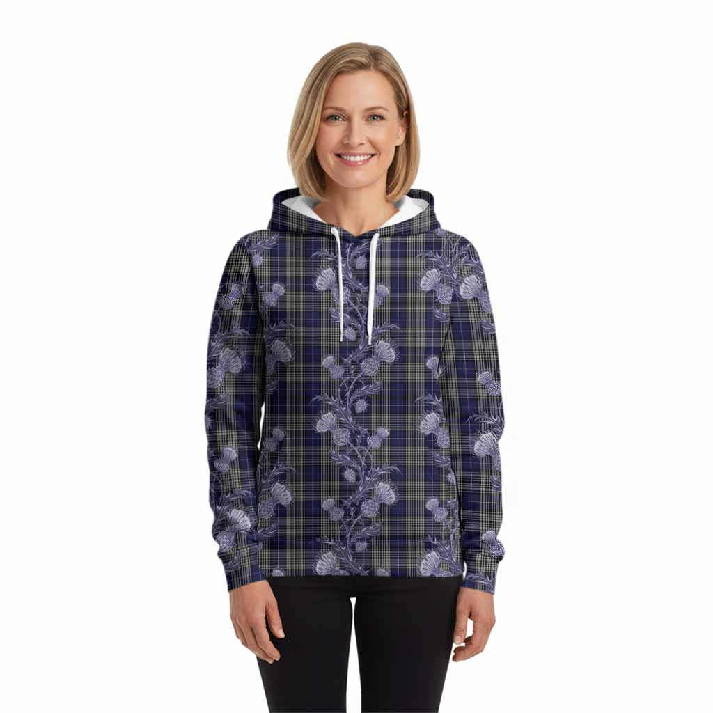 Napier Tartan Hoodie Seamless Scottish Thistle Flowers