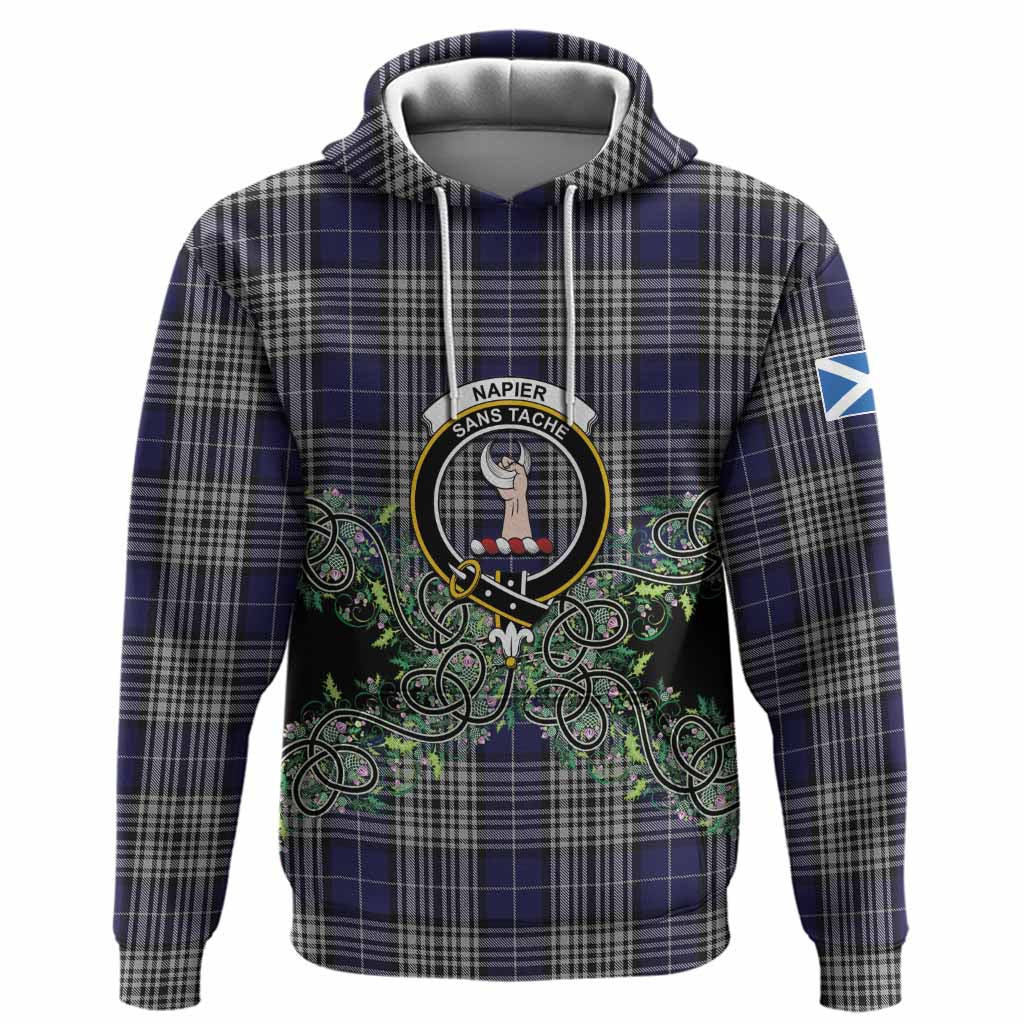 Napier Tartan Hoodie Thistle Scottish Spirit