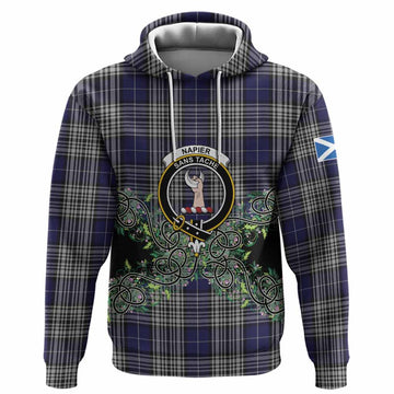 Napier Tartan Hoodie Thistle Scottish Spirit