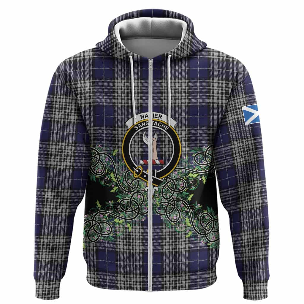 Napier Tartan Hoodie Thistle Scottish Spirit